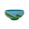 Baby Blue Bowl with Grass Green Shapes