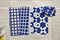 Navy Pattern Hand Towel - Raspberry