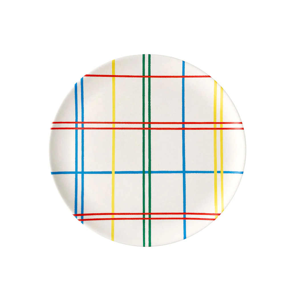 Bamboo Side Plate - Plaid