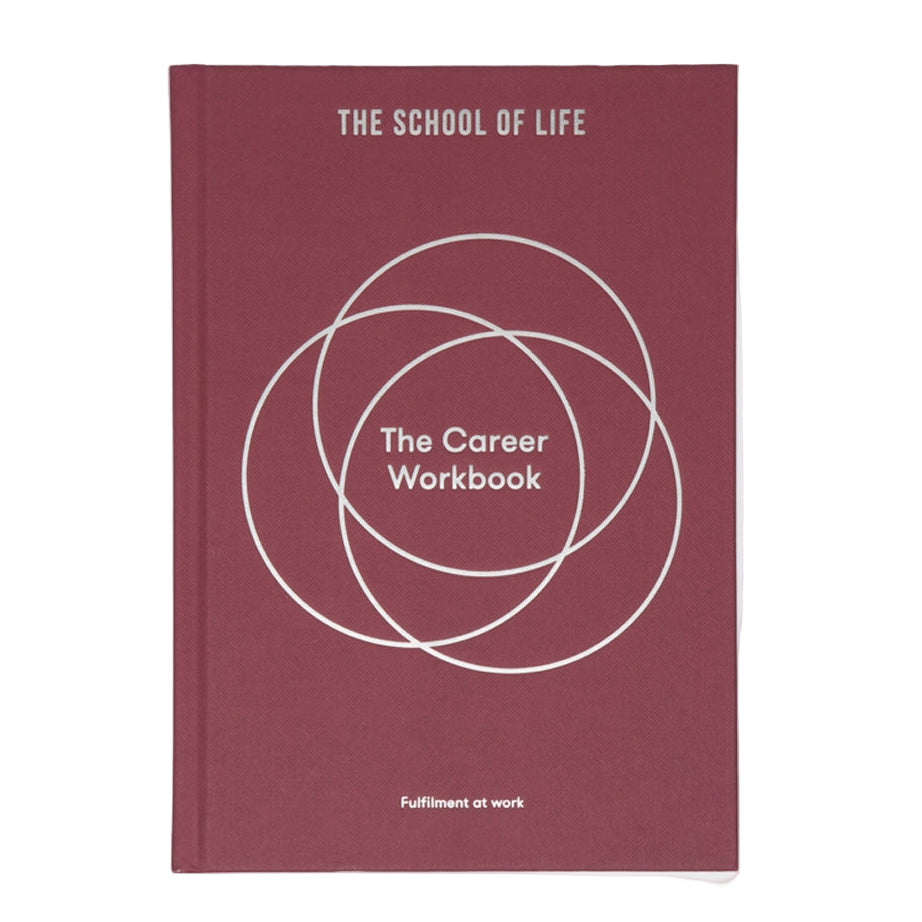 Maroon book titled 'The Career Workbook' by The School of Life on a white background