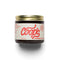 Jar of Coop's peppermint hot fudge on a white background