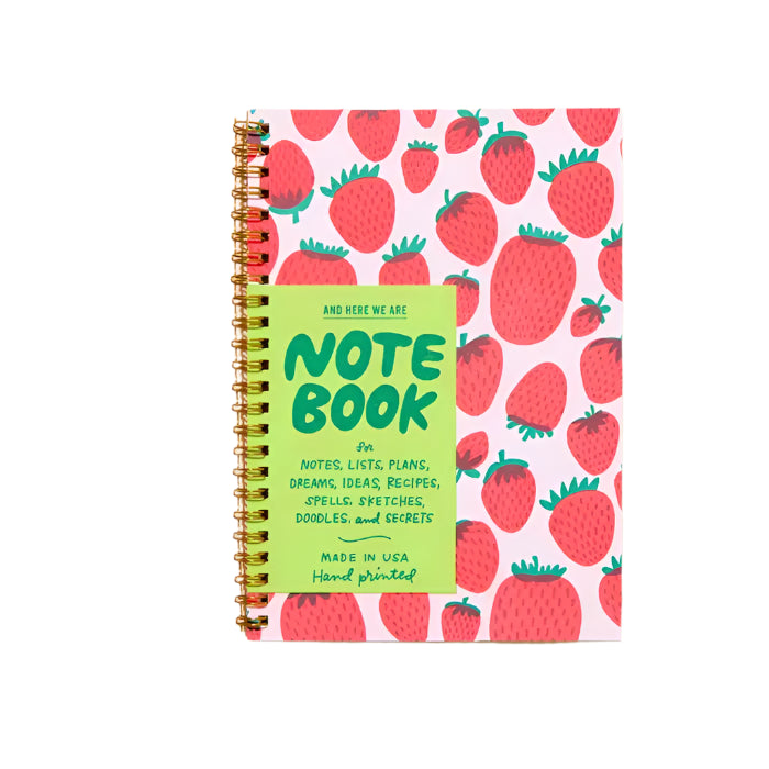 Letterpress Notebook - Strawberry