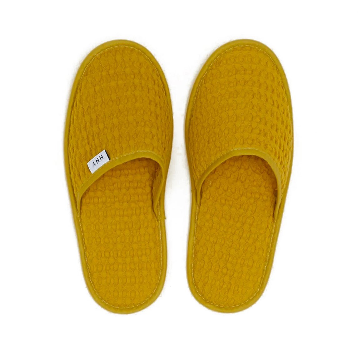 Simple Waffle Slippers - Mustard