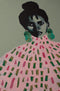 art print in pink and green