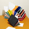 colorful office rainbow storage organize