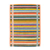 Colorful striped towel with multicolor pattern on a white background