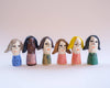Assorted Little Ladies hand-sculpted ceramic figures by Lili Todd