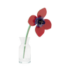 3D Small Everlasting Flower - Red Anemone