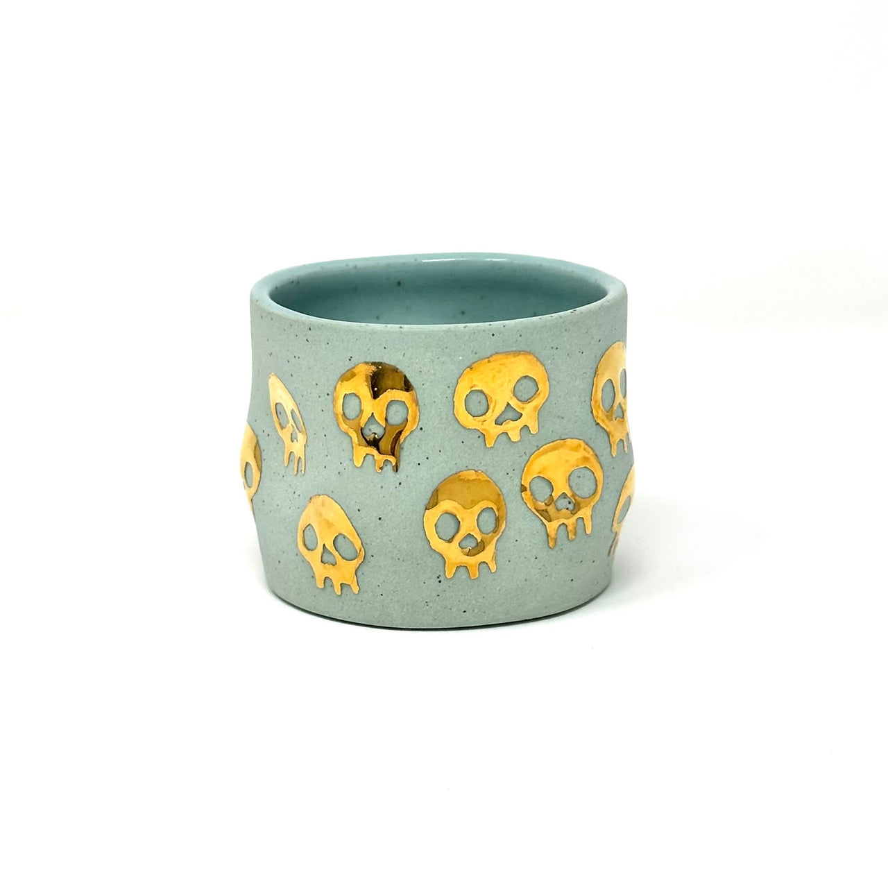 Skull Tumbler - Blue with Gold