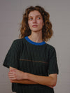 Wiggle Stripe Short Sleeve Sweater Tee - Calathea