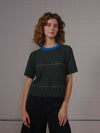 Wiggle Stripe Short Sleeve Sweater Tee - Calathea
