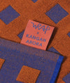 Tea Towel Squares Burgundy & Blue