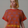 Bauhaus Short Sleeve Sweater Tee - Carnelian