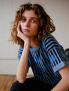 Bauhaus Short Sleeve Sweater Tee - Neptune