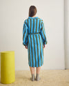 Waffle Cotton Robe - Blue