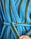 Waffle Cotton Robe - Blue
