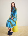 Waffle Cotton Robe - Blue