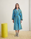Waffle Cotton Robe - Blue