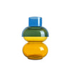 Bubble Flip Vase Medium Blue and Yellow