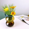 Bubble Flip Vase Medium Blue and Yellow