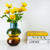 Bubble Flip Vase Medium Blue and Yellow