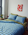Sateen Duvet - Cornflower Stripe