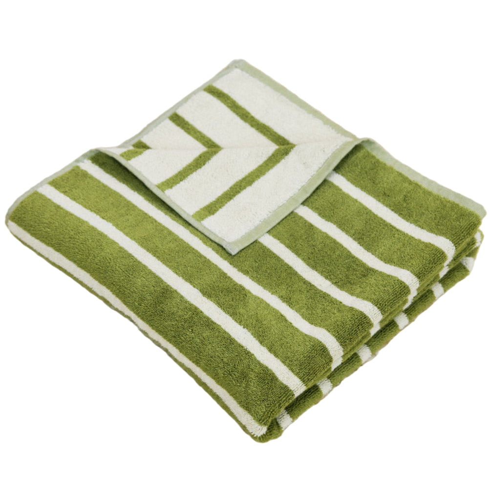 Bird Stripe Bath Towel - Mallard