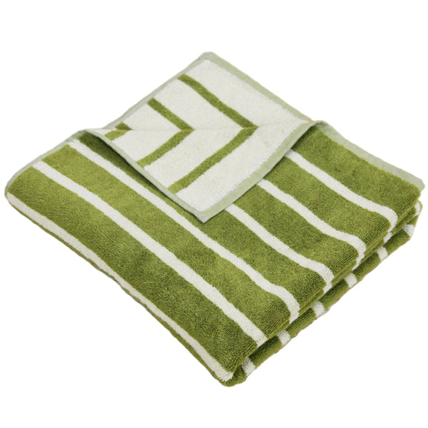 Bird Stripe Bath Towel - Mallard