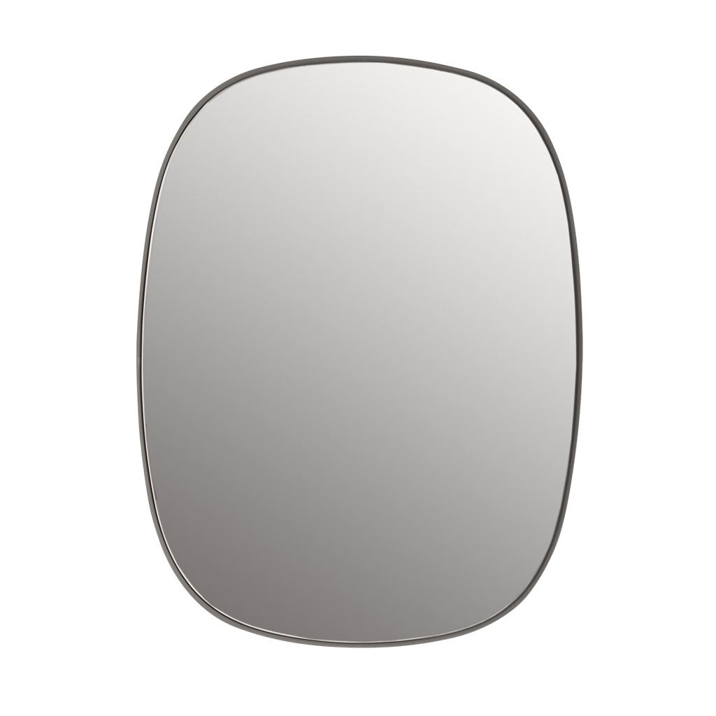 Framed Mirror, Grey Small- Floor Model