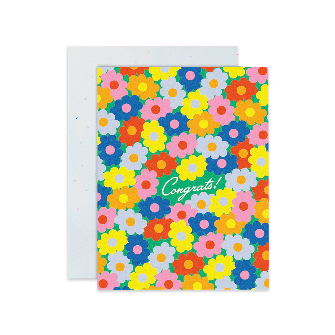 Card - Congrats Floral Pattern