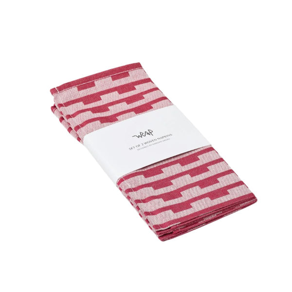 Napkin Set - Burgundy Stripes