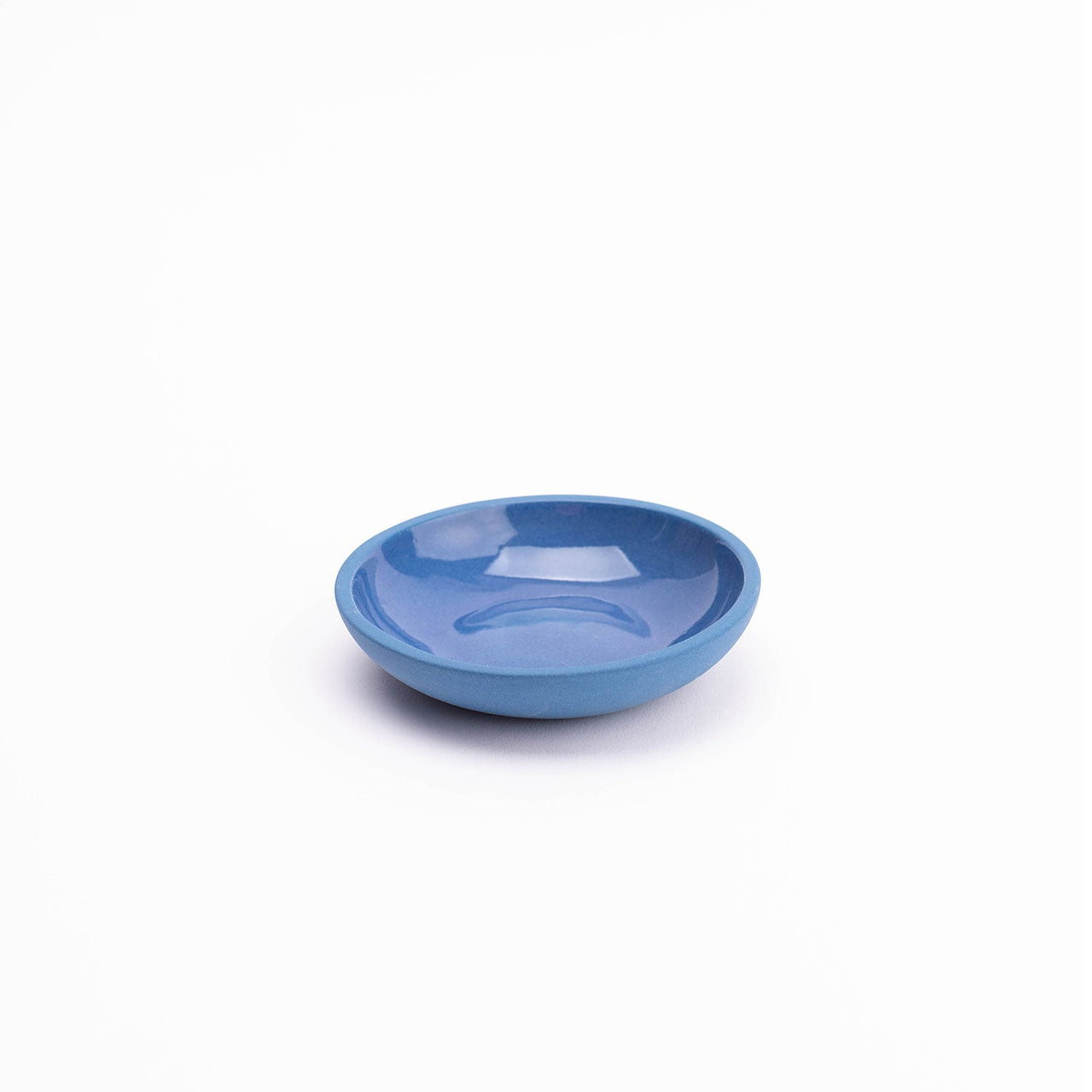 small blue ceramic dish