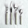 green bistro style flatware