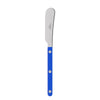 Knife with a blue handle on a white background