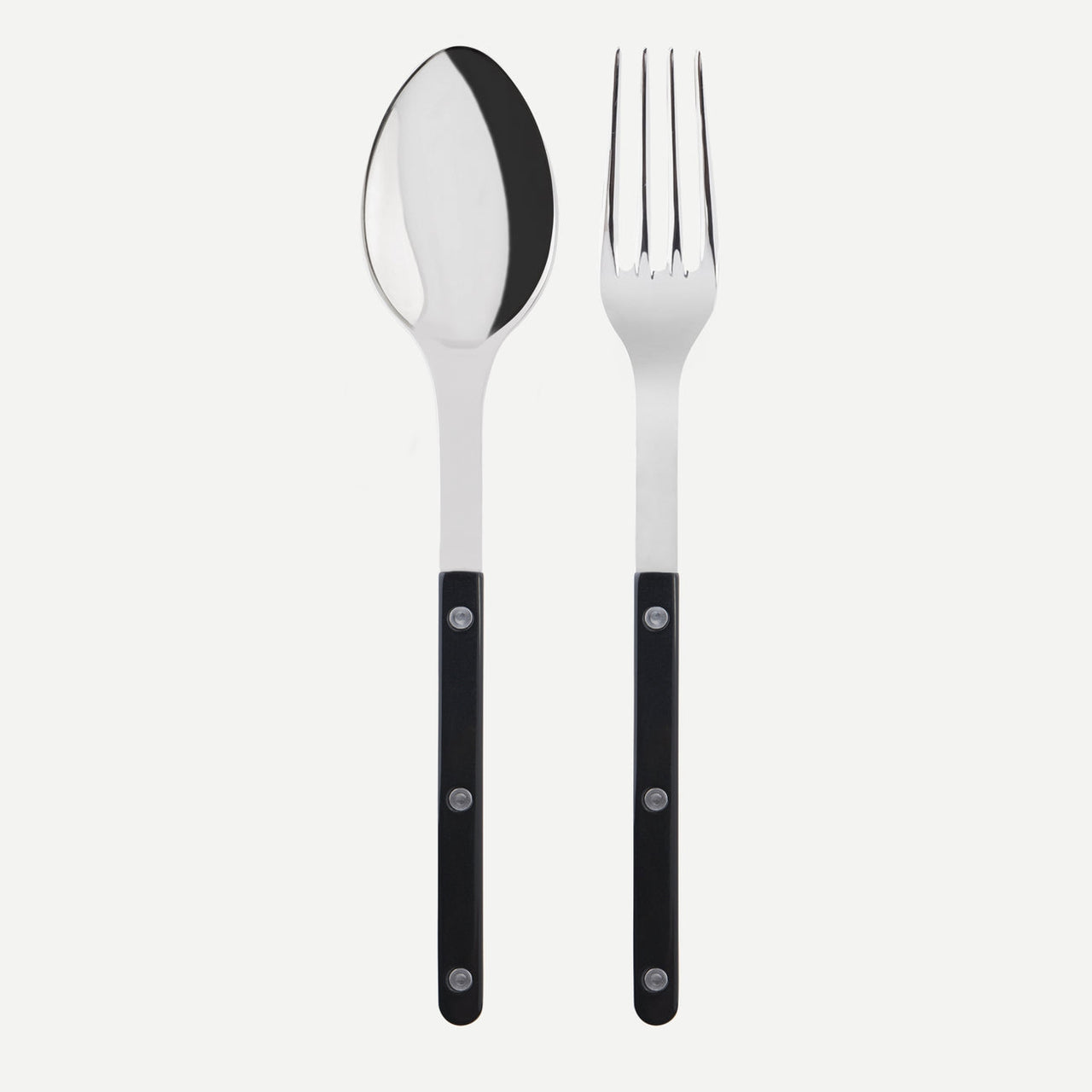 black serving set