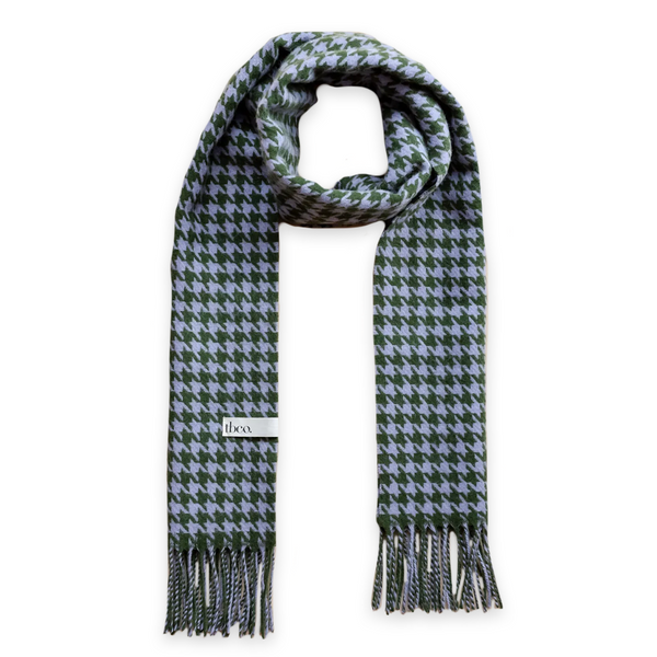 Lambswool Oversized Scarf - Olive/Lilac