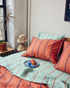 Sateen Duvet - Terracotta Stripe