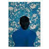 print of a black woman in blue