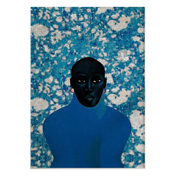 print of a black woman in blue