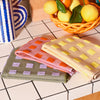 Tea Towel Squares Olive & Lilac