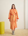 Waffle Cotton Robe - Red