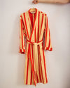 Waffle Cotton Robe - Red