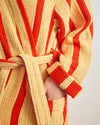 Waffle Cotton Robe - Red