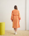 Waffle Cotton Robe - Red