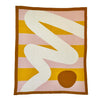 Knit Throw - Squiggle Stripe - Ochre