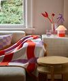 Knit Throw - Color Weave - Bright Red