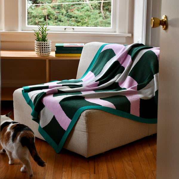 Knit Throw - Color Weave - Dark Green