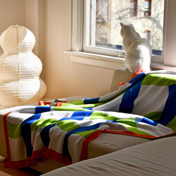 Knit Throw - Color Weave - Royal Blue