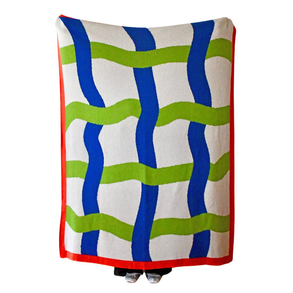 Knit Throw - Color Weave - Royal Blue