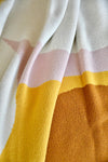 Knit Throw - Squiggle Stripe - Ochre